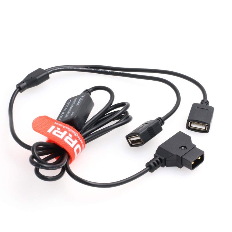 DRRI 14.8v D-Tap to Dual USB Port 5v 2A DC Power Adapter Cable for Sony Camera/Blackmagic/V Lock - Image 2